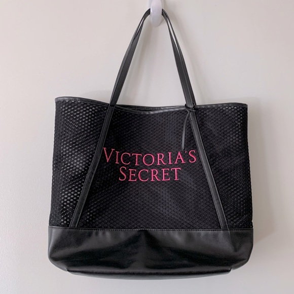 🦋3/$20 Victoria’s Secret Black Tote Bag Large - Picture 1 of 5